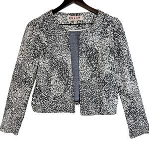Dolan XS Eva Left Coast Marbled Textured Cropped Jacket Black White